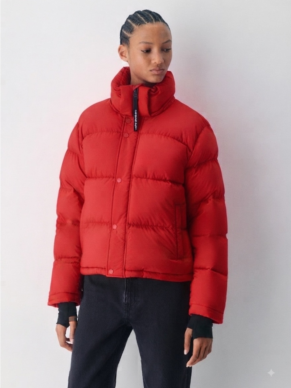 Aritzia Sz S The Super Puff Shorty Red Puffer Down Fill Coat